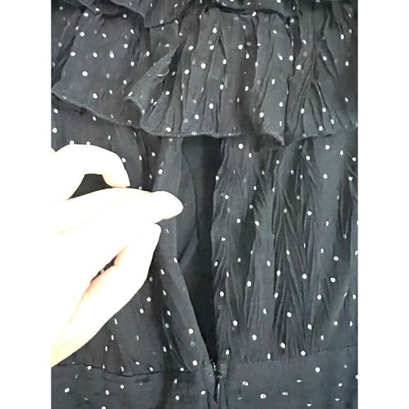 SABINA MUSAYEV SALMA POLKA DOT RUFFLED LONG DRESS IN BLACK Large - Picture 11 of 11